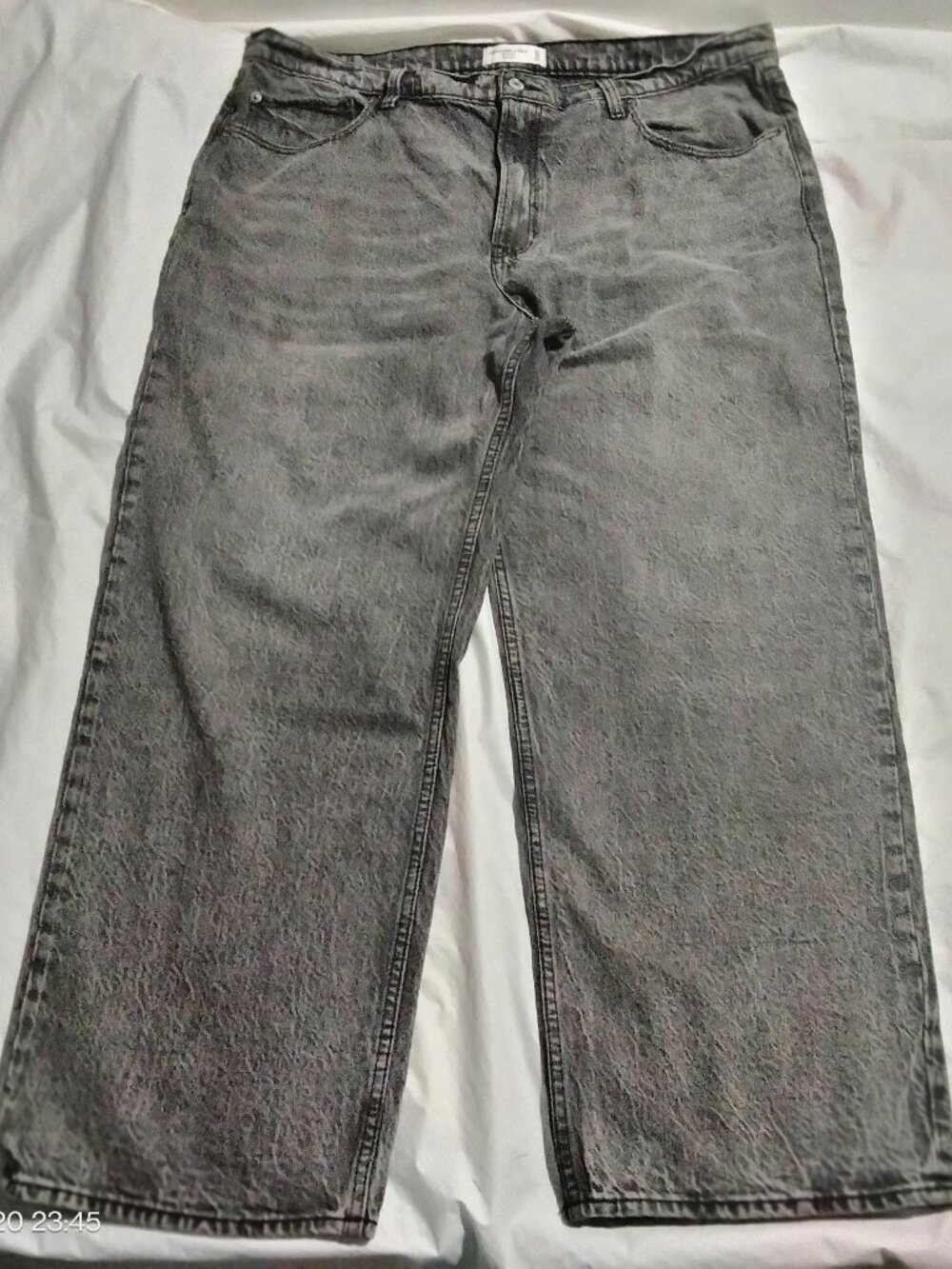 Abercrombie & Fitch The Loose High Rise Jeans Womens 18R(40x29) Grey Wash NWOT